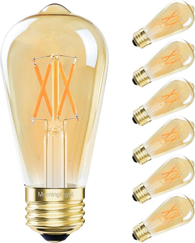 Bombilla LED Edison ST58 regulable 4W luz ámbar E26 vintage