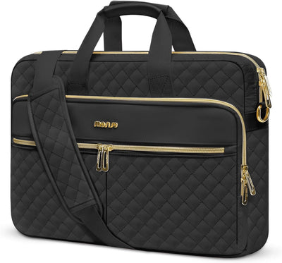 Bolsa laptop 17-17.3pulg cuadrada acolchada 3 bolsillos negro