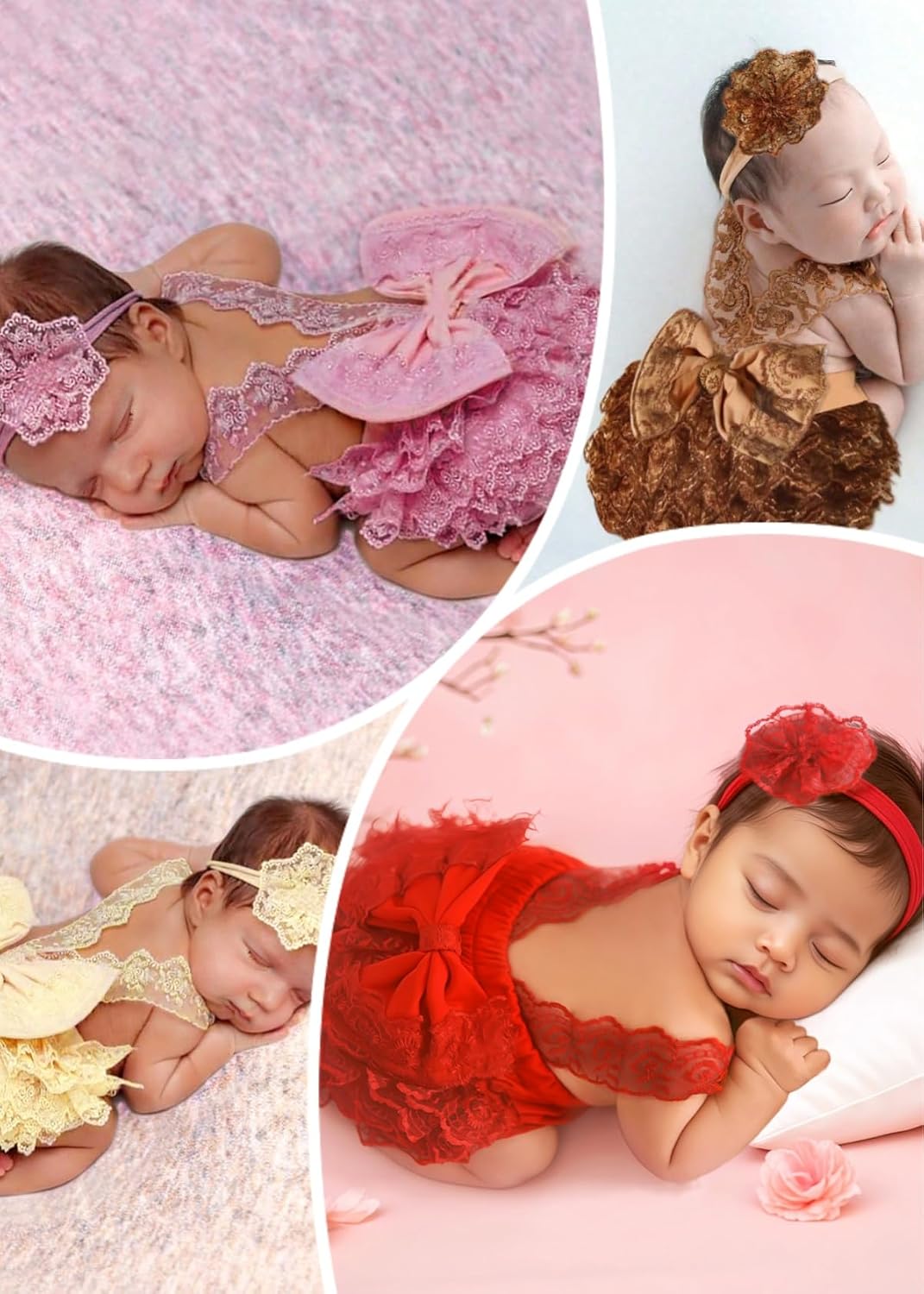 Traje foto recién nacido encaje accesorios niña