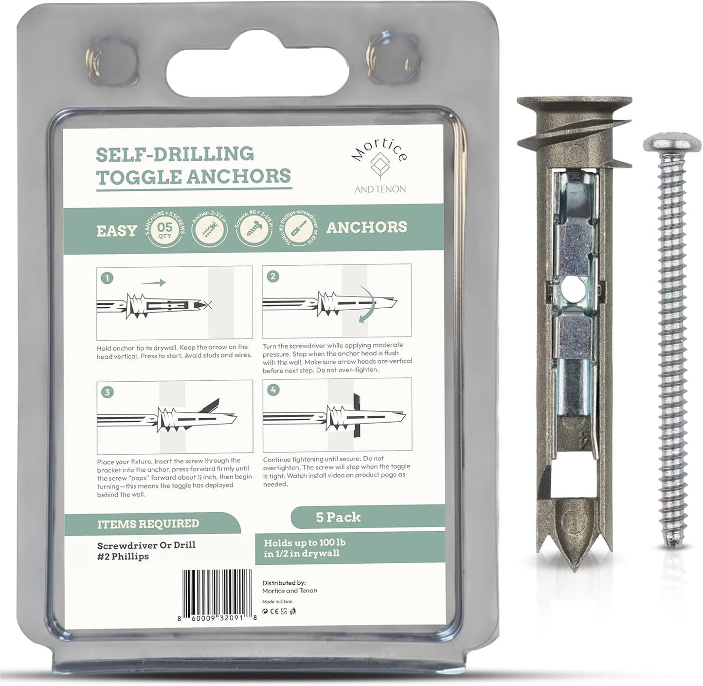 Kit pernos palanca Easy Anchor anclajes auto perforantes