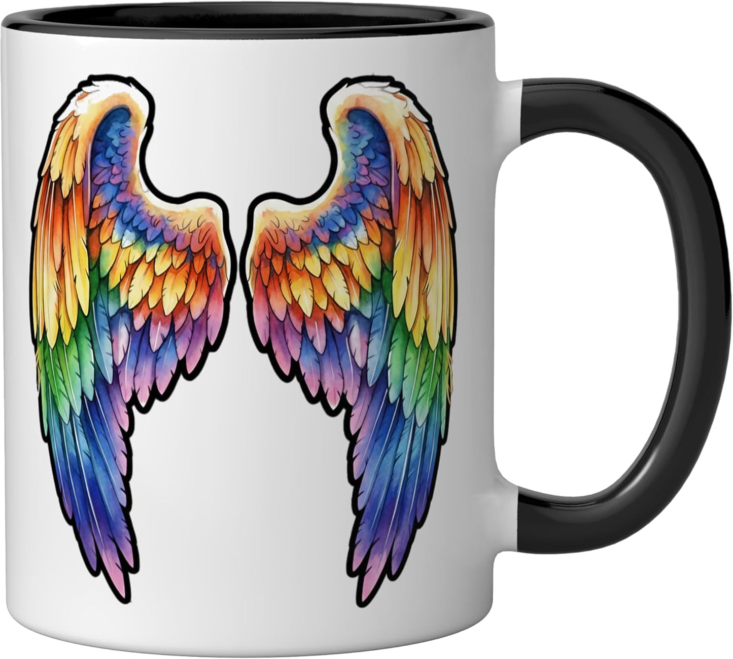 Taza cerámica Wings Gospel Tired Christian Faith Bible Verse negra/blanca