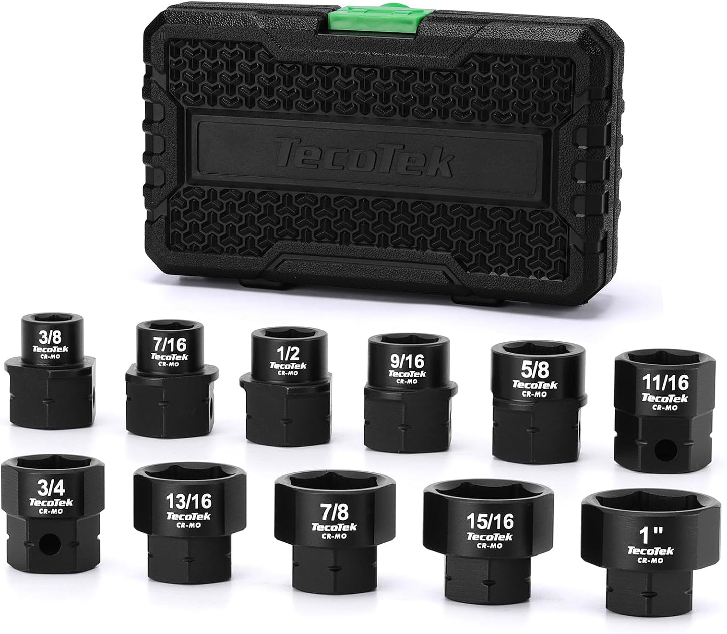 Juego 11 Pzas Dados Impacto SAE 1/2pulg 3/8-1" Cr-Mo
