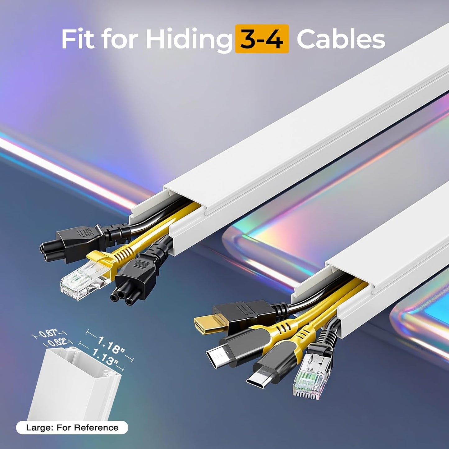 Kit ocultador cable 212.6pulg para 3-4 cables pared pintable