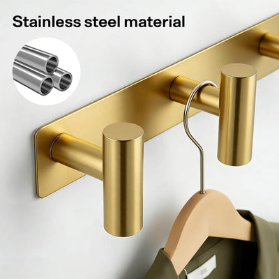 Ganchos dorados para colgar 5 toalleros T metal resistente