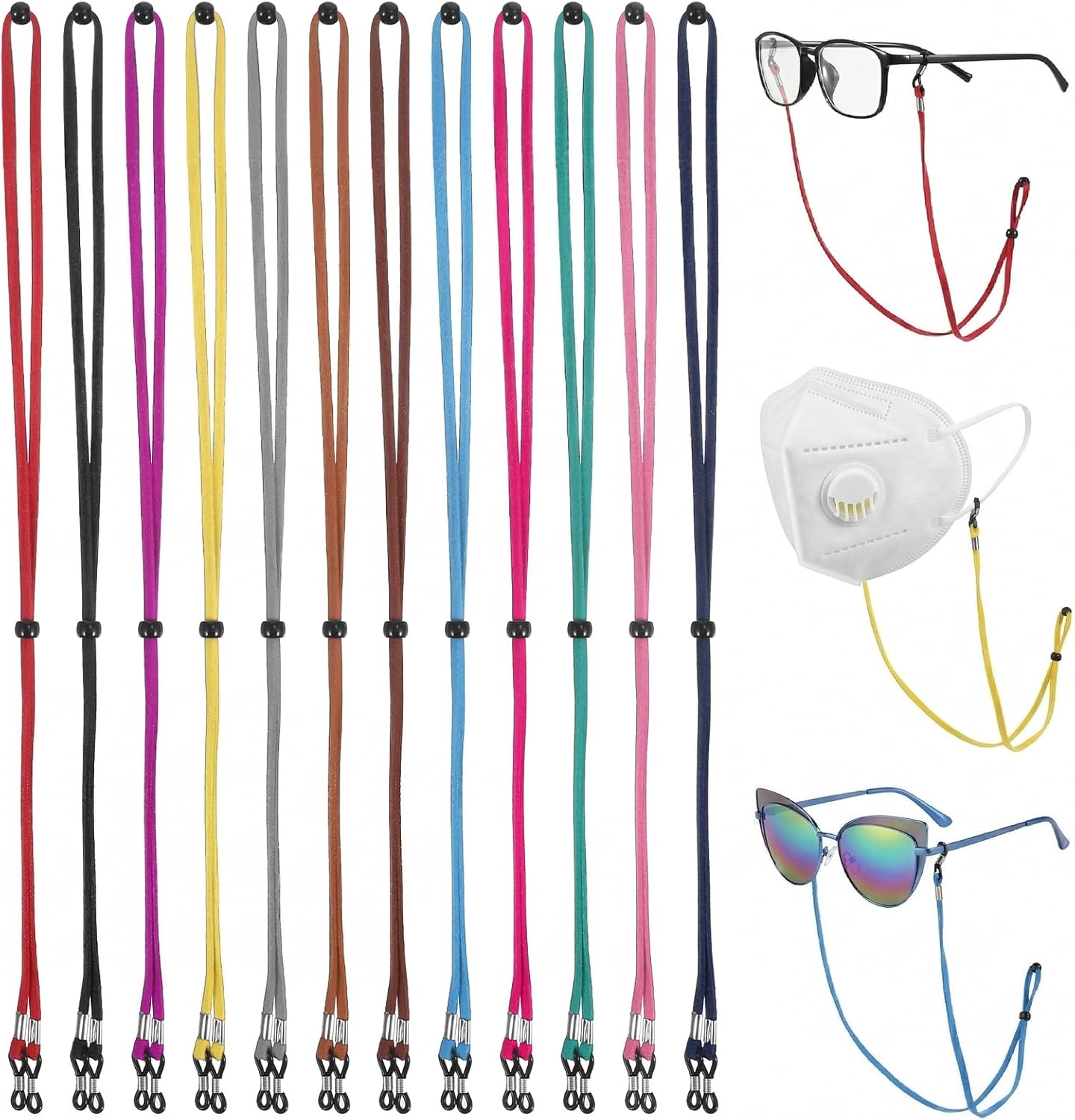 12 Correas para Gafas Soporte Cuero Ajustable