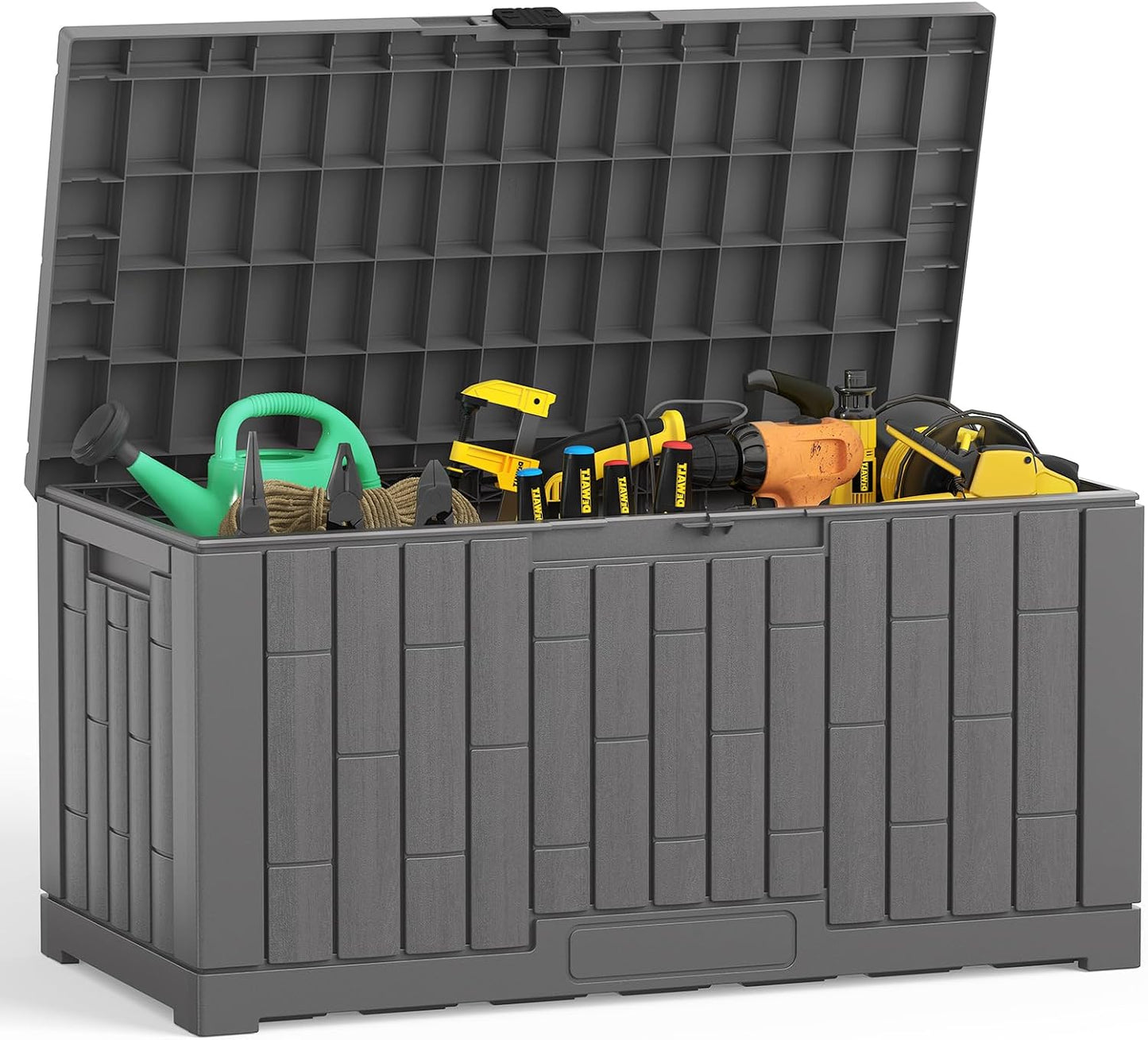 Caja terraza 60gal impermeable con tapa cerradura banco patio