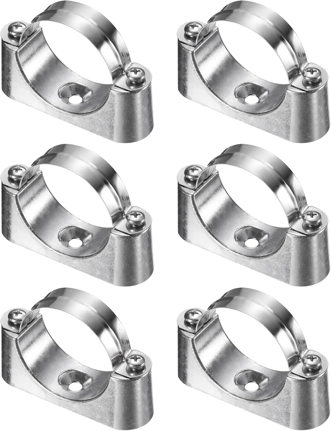 6 Abrazaderas Soporte Tubo M5 Acero Inox 304 Pared