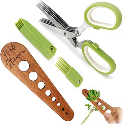 Tijeras hierbas separador hojas verduras 5 cuchillas cocina