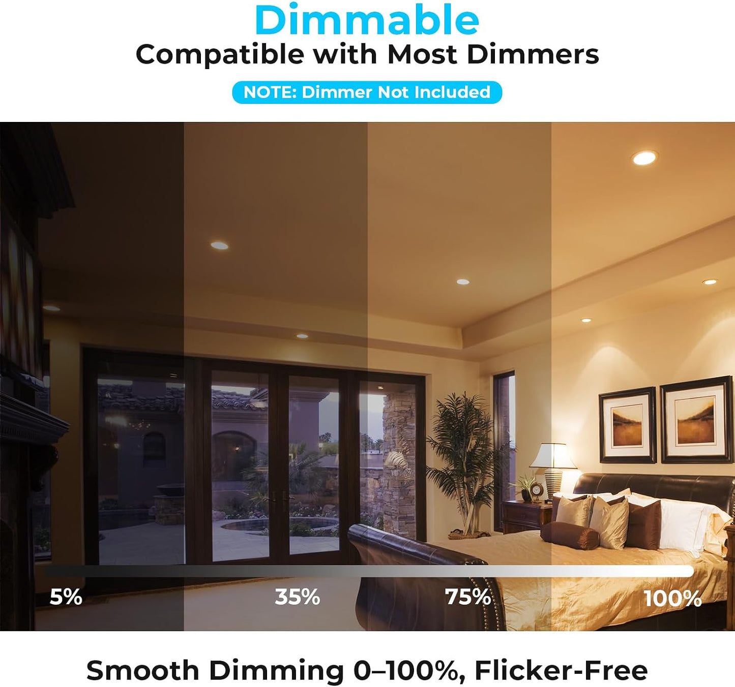 12 Bombillas LED BR30 7W 2700K Empotrables Interiores