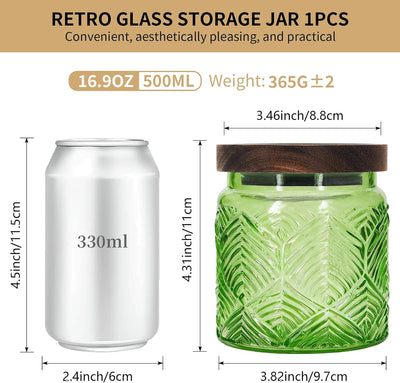 Tarro de cristal vintage con tapa de madera para azúcar, café y despensa