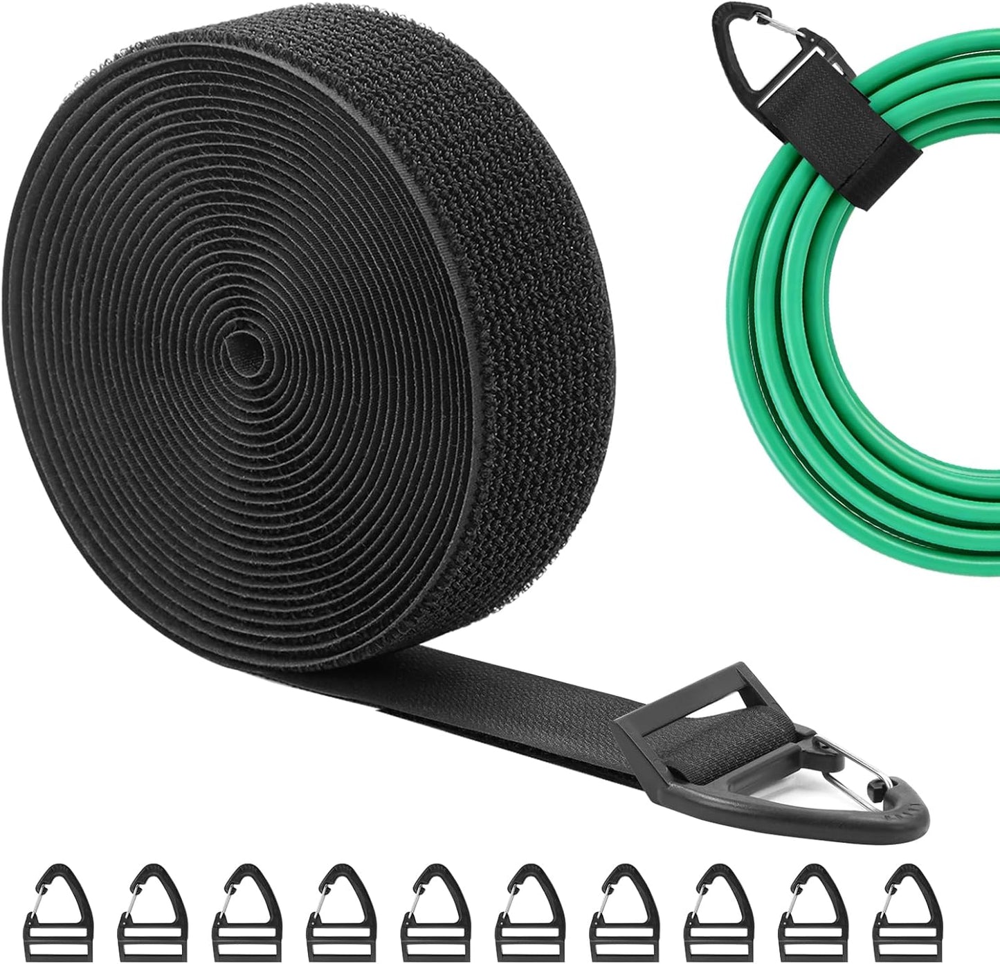 Correas ajustables con mosquetón para cables y mangueras