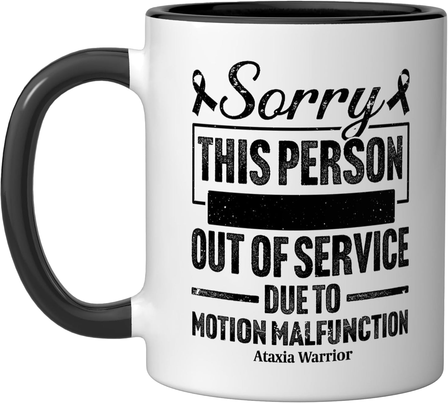 Taza Cerámica Ataxia Warrior Negro/Blanco