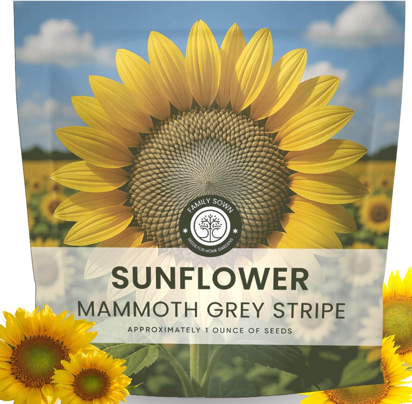 Girasol rayas grises 250 semillas 1oz temporada 2026