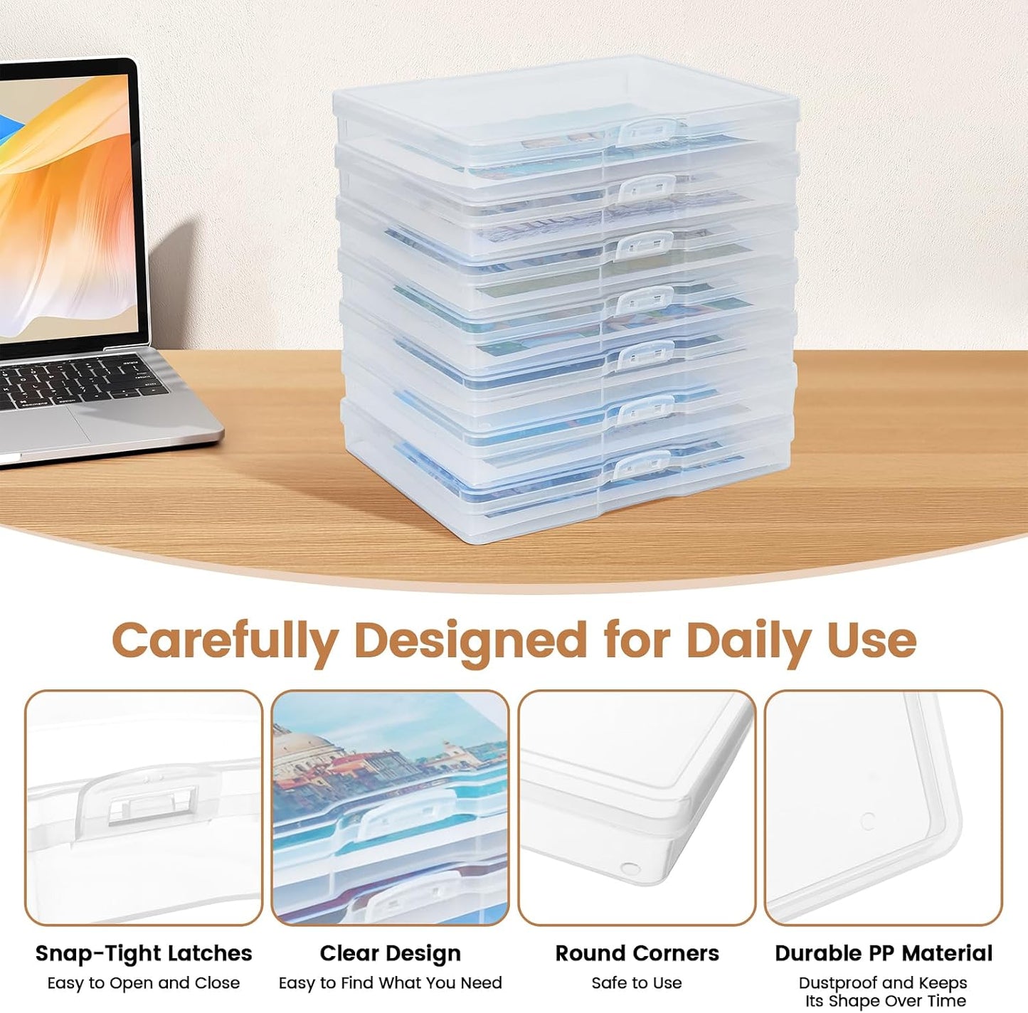 Caja plástico transparente 5x7pulg set 10