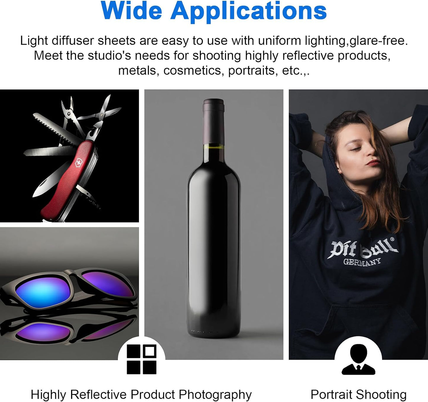 Difusor luz hoja 59ftx47.2inch para estudio fotográfico