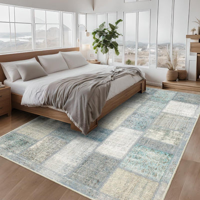 Alfombra geométrica 5x7ft lavable dormitorio sala antideslizante