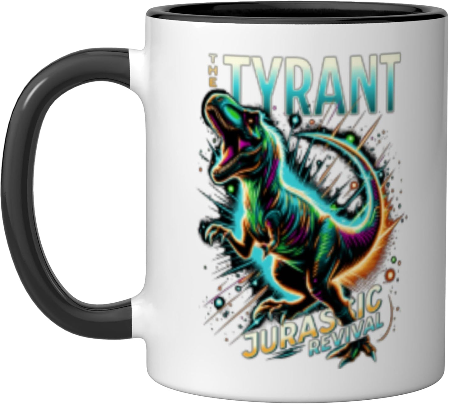 Taza Cerámica Tyrant T-Rex Arte Pop Negro/Blanco