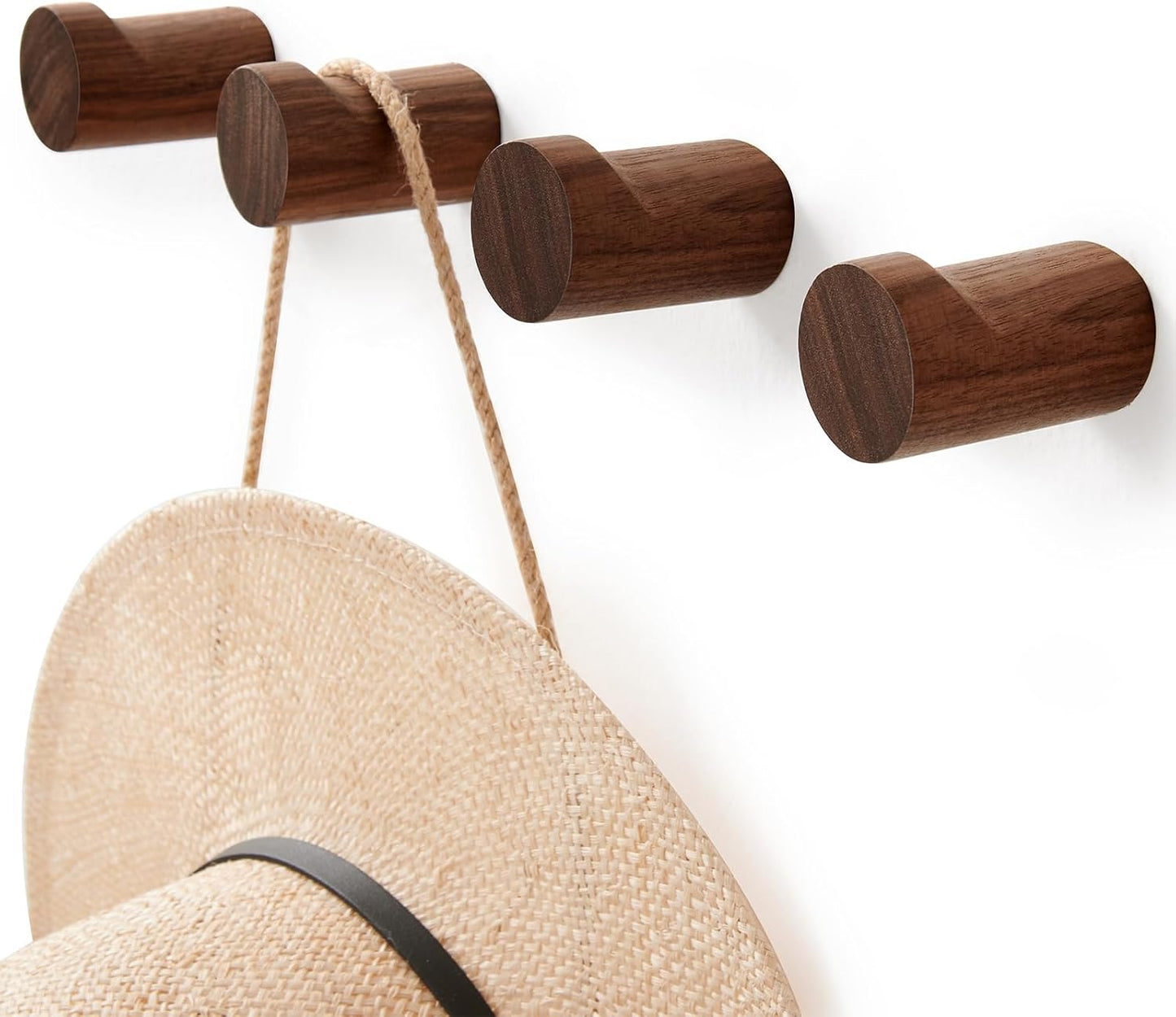 Ganchos rústicos de madera paquete 4 para abrigos y toallas
