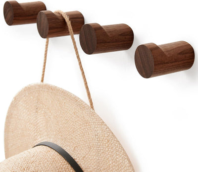 Ganchos rústicos de madera paquete 4 para abrigos y toallas