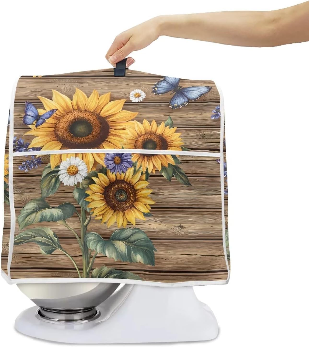 Cubiertas antipolvo para batidora de soporte de cocina con girasol y mariposa