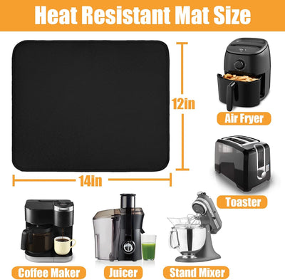 Alfombrilla resistente al calor para freidora de aire horno negra 12x14 pulgadas