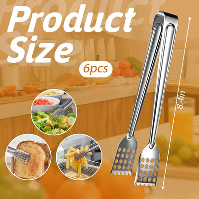 6 Pinzas Servir Acero Inox 7pulg