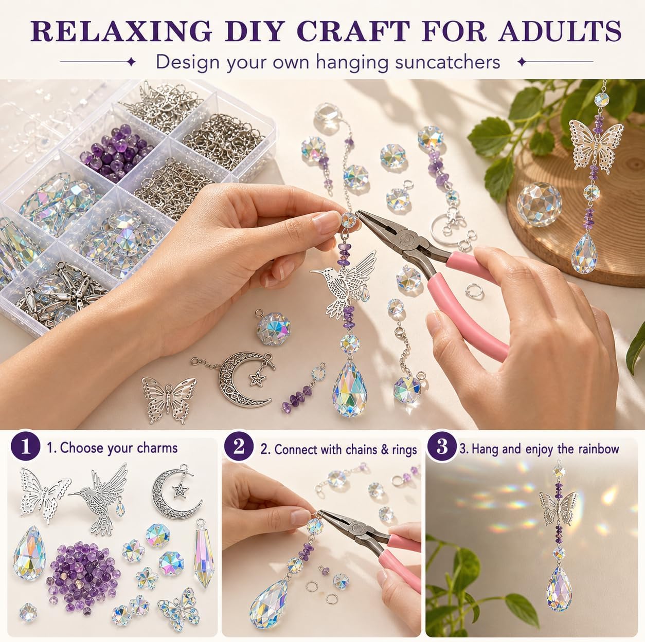 Kit 400 piezas atrapasoles cristal decoración jardín y hogar