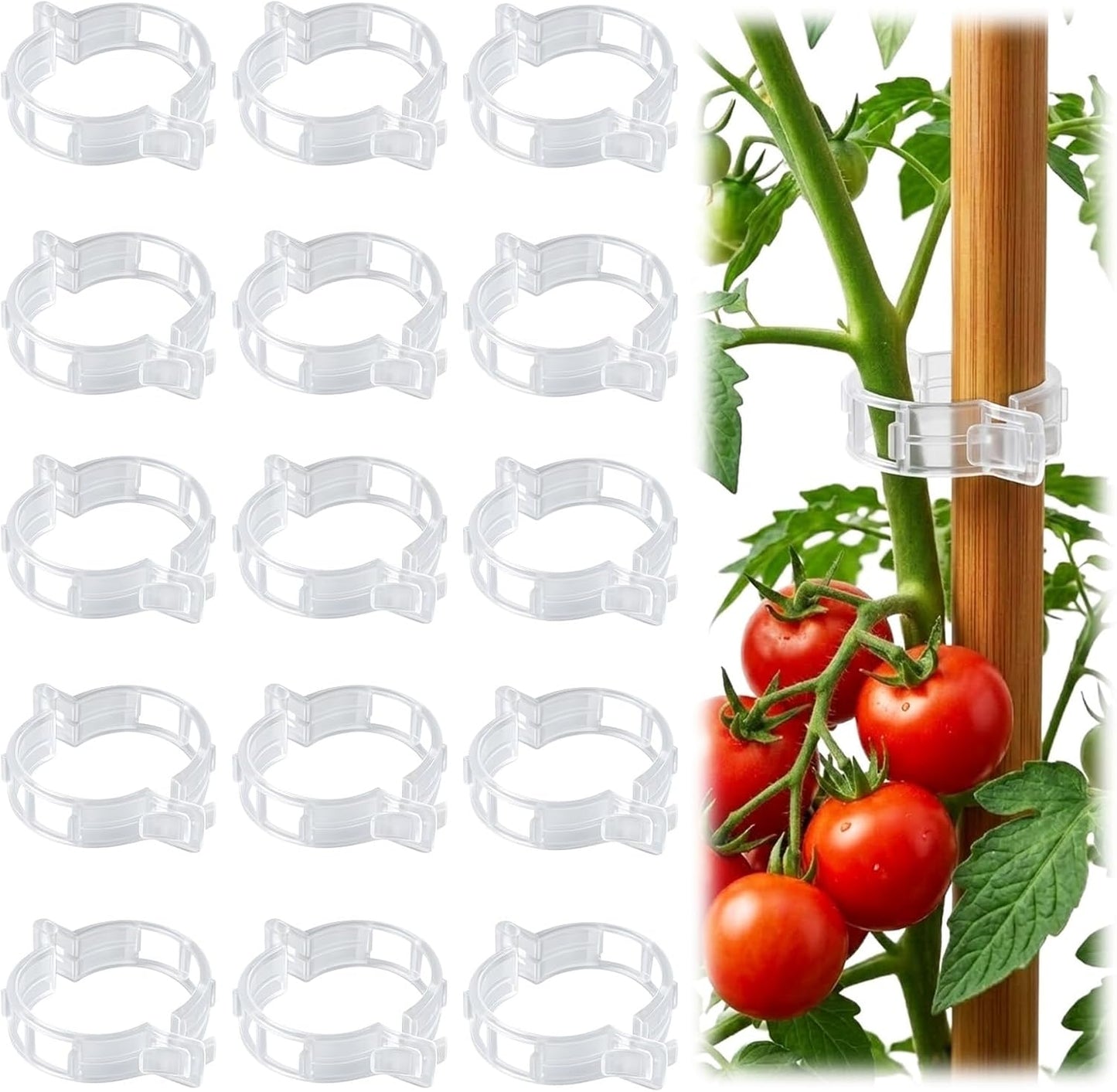100 Clips Plástico Soporte Tomate Jardín Reutilizables