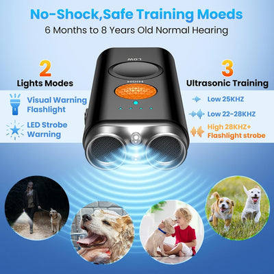 Dispositivo antiladridos para perros 2 emisores rango 50 pies