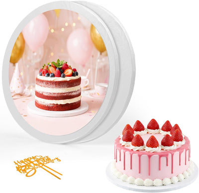 Tableros redondos para tartas de 10 pulgadas con banderas decorativas