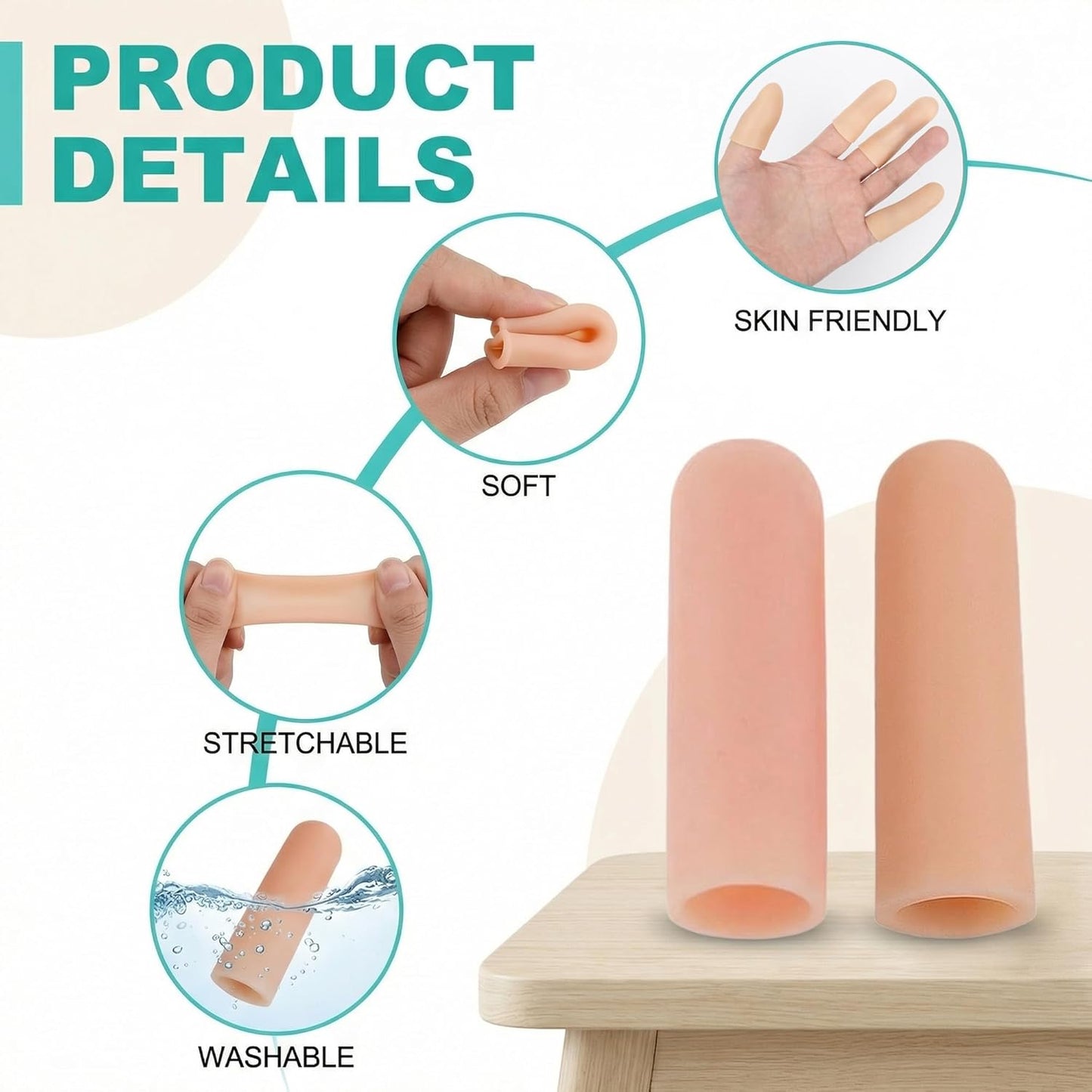 30 Protectores Dedos Silicona Gel Reutilizable Artritis