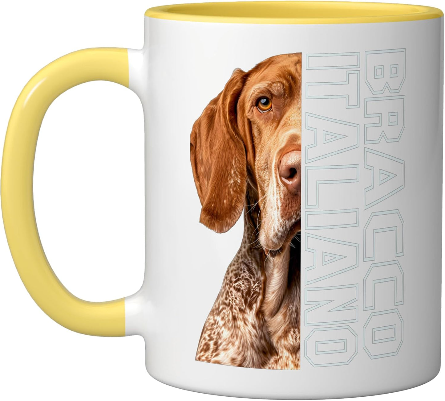 Taza Cerámica Italiana Amarillo/Blanco