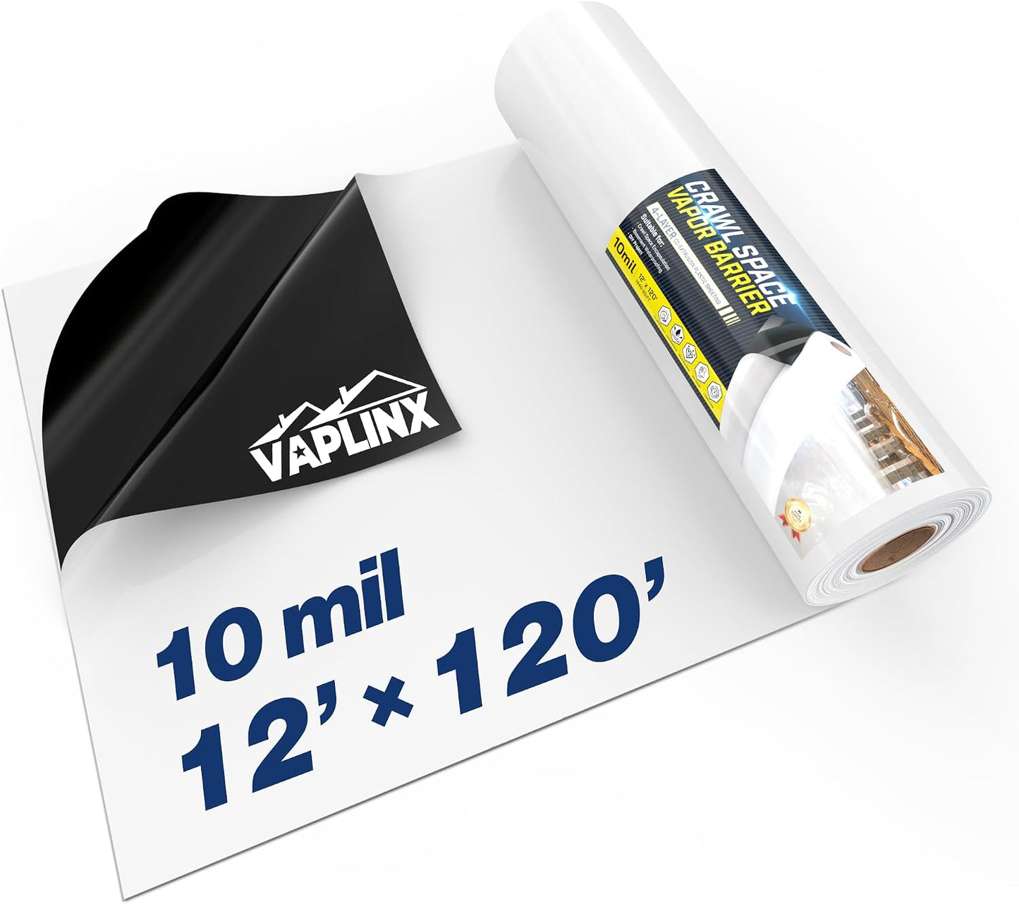 Barrera vapor 12mil 10x120pies resistente plástico