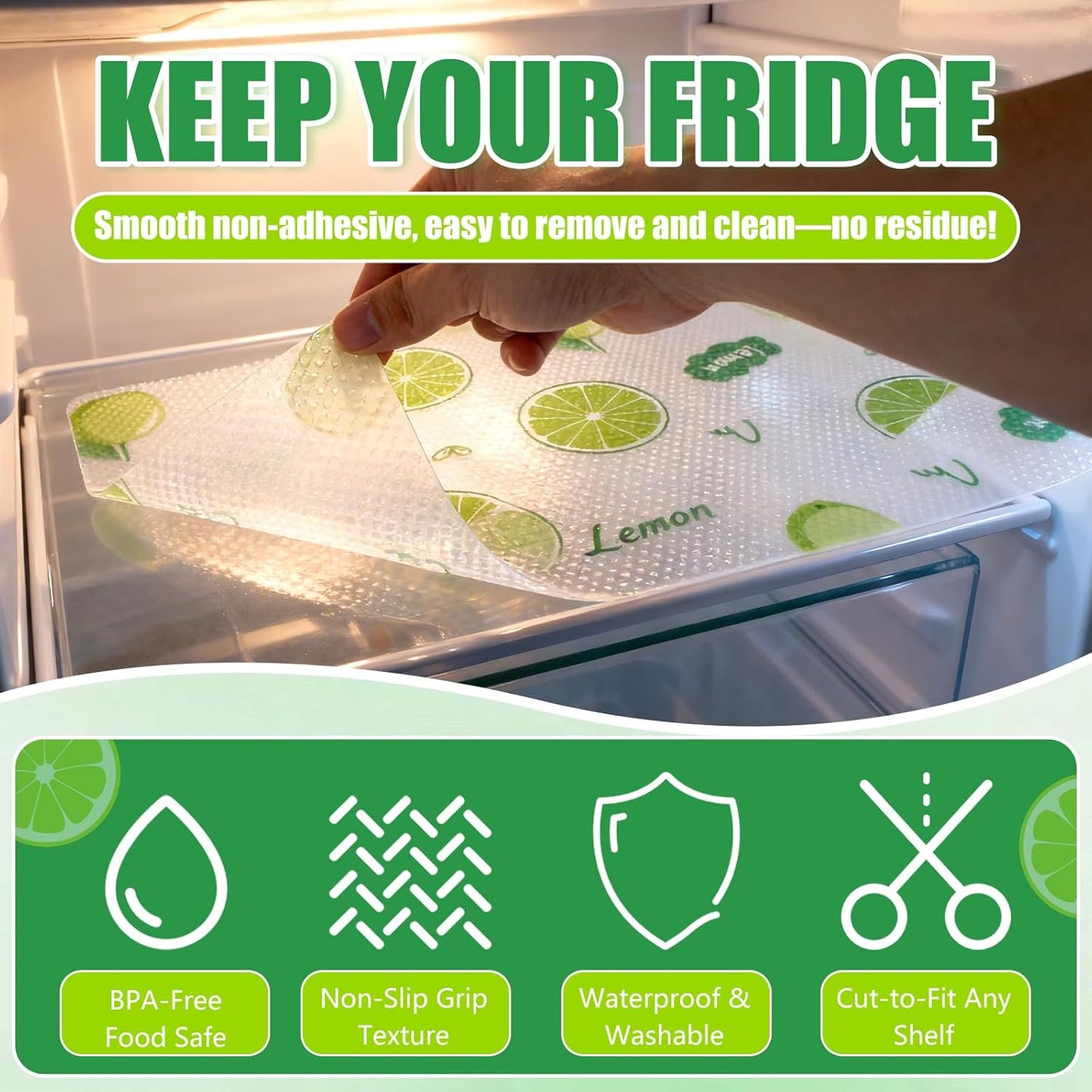 Forro lavable para refrigerador 8uds 11.8x17.7pulg