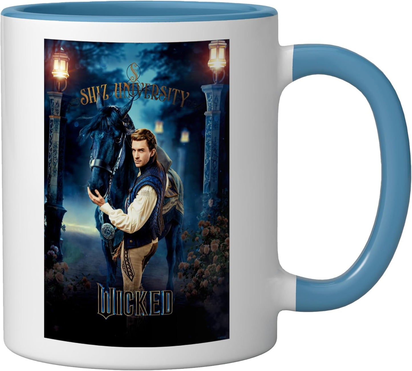 Taza cerámica Wicked Fiyero Puertas de Shiz azul/blanco