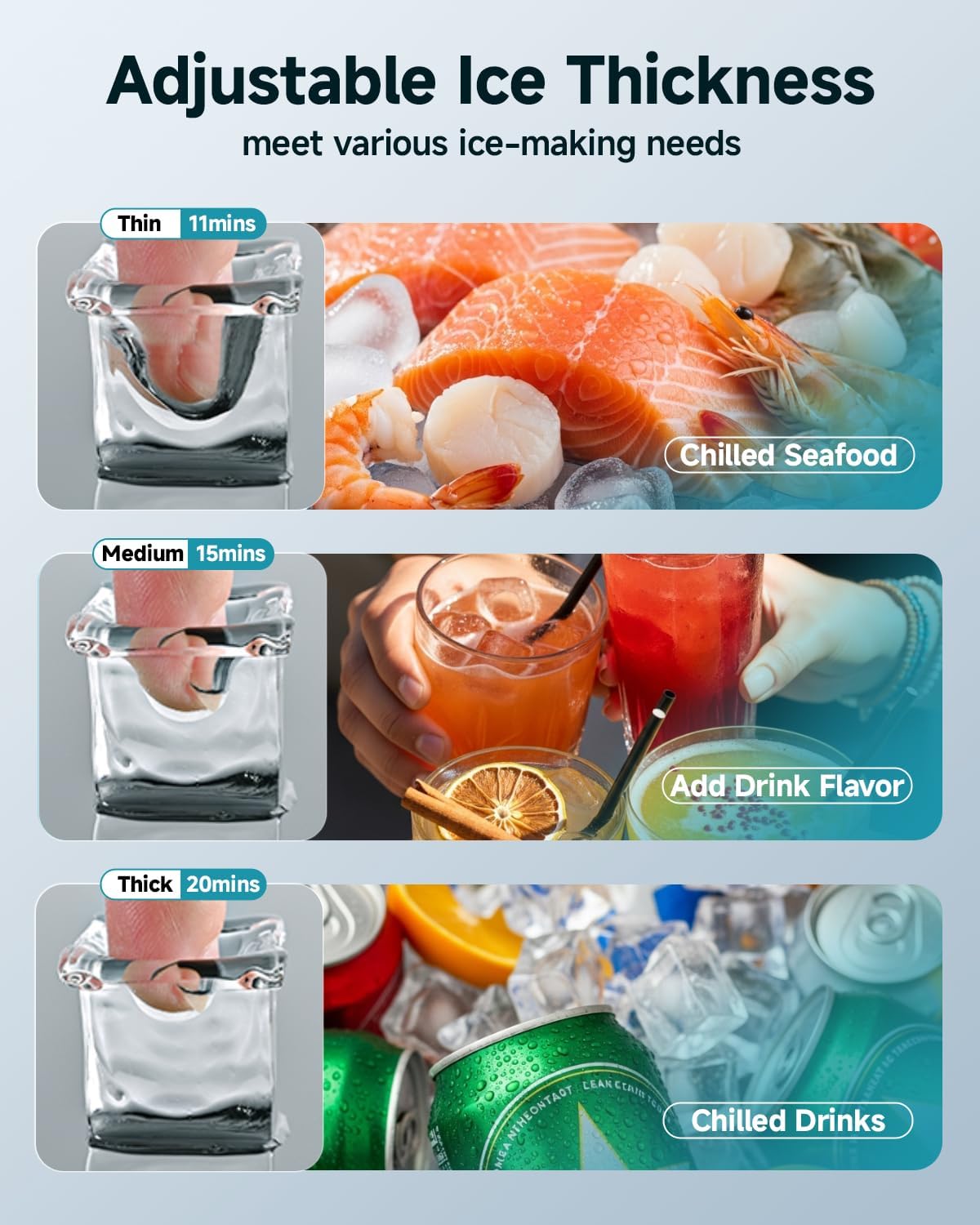 Máquina de hielo acero inoxidable 120 lb/24h