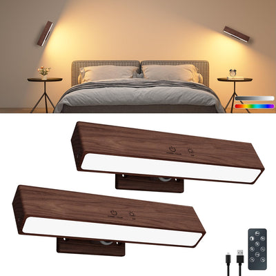 Aplique pared madera recargable 5200mAh con luces RGB
