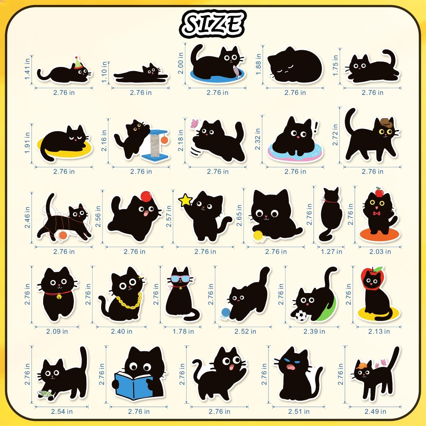 Imanes gato negro meme 27 pzas adhesivo coche nevera