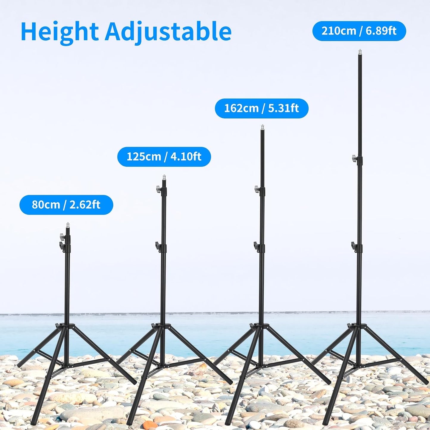 2 Soportes Luz Ajustables Aluminio 7ft Trípode Portátil