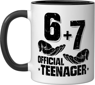 Taza cerámica para adolescente 13 años negra/blanca