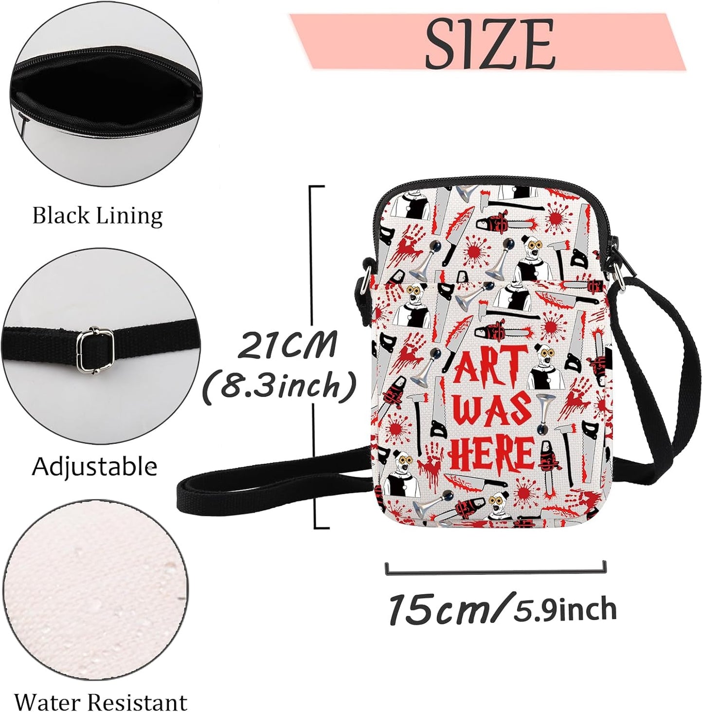 Bolsa cosméticos payaso Halloween con cremallera