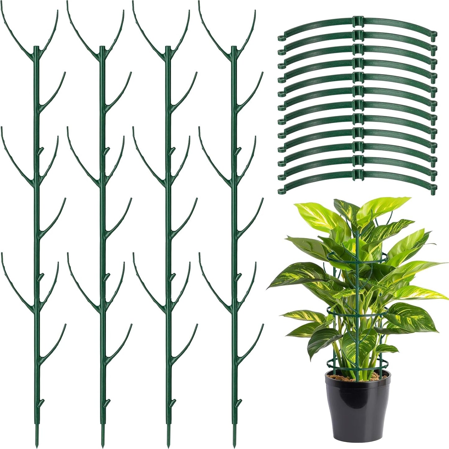Pack 12 estacas soporte plantas 3 niveles apilables