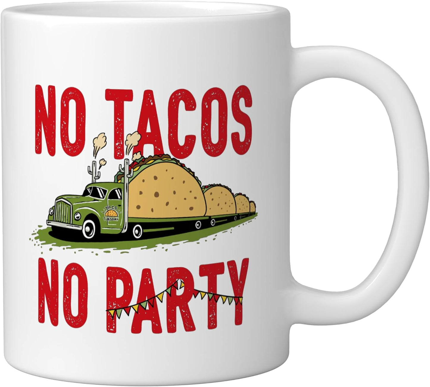 Taza cerámica para tacos estilo mexicano blanco para hombres y mujeres