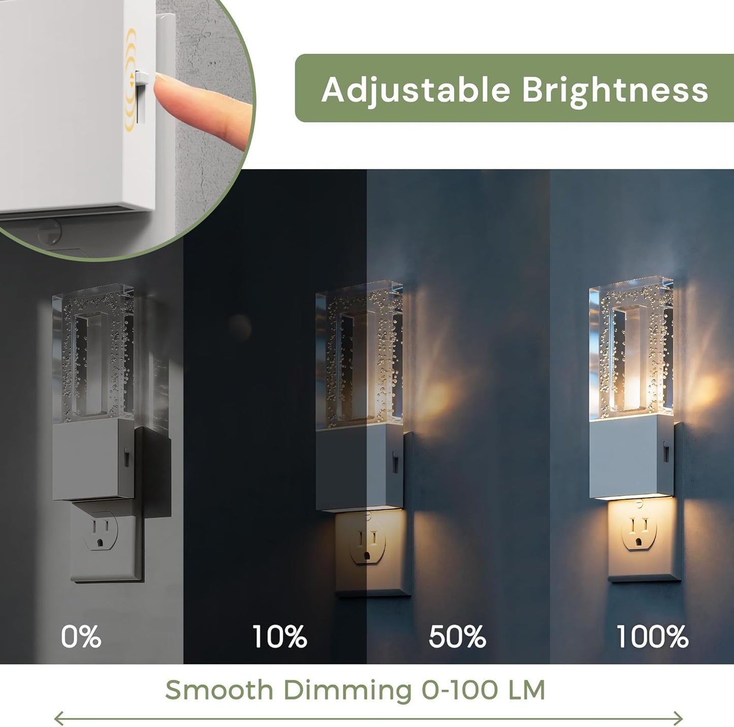 Luz Nocturna LED Portátil con Sensor Regulable Blancas