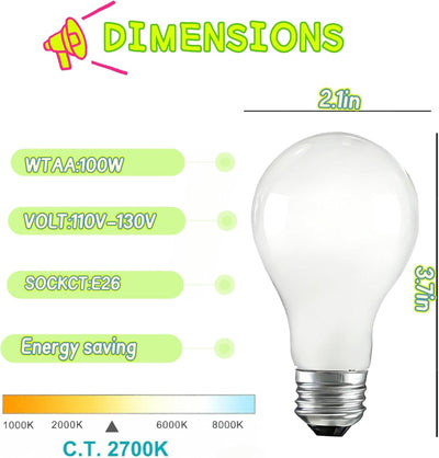 2 Pzas Bombilla Incandescente A19 E26 60W Resistente