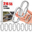 8 Conectores D Acero Inox 316 Carga 875-2300lb Grado Marino