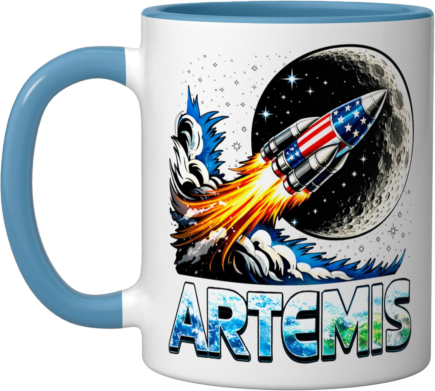 Taza Cerámica Artemis 2 Luna Azul/Blanco