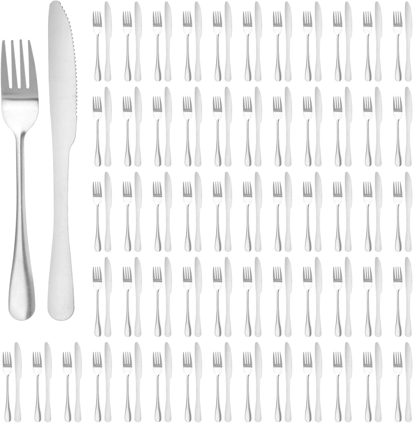 Set 200 Pzas Cubiertos Acero Inox Elegantes Lisa
