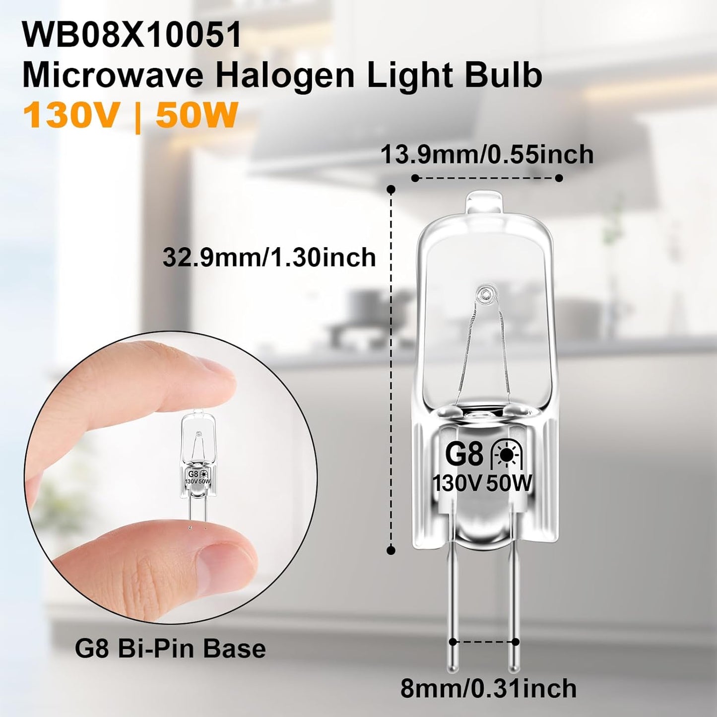 Bombilla halógena 50W 130V para horno microondas GE set 6