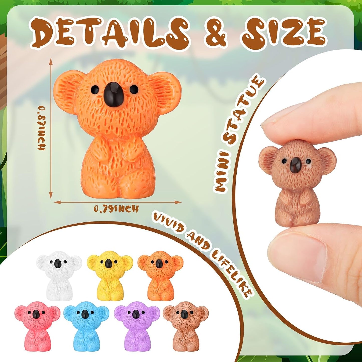 90 Pzas Figuras Koala Resina Luminosas Decoración Hogar Jardín